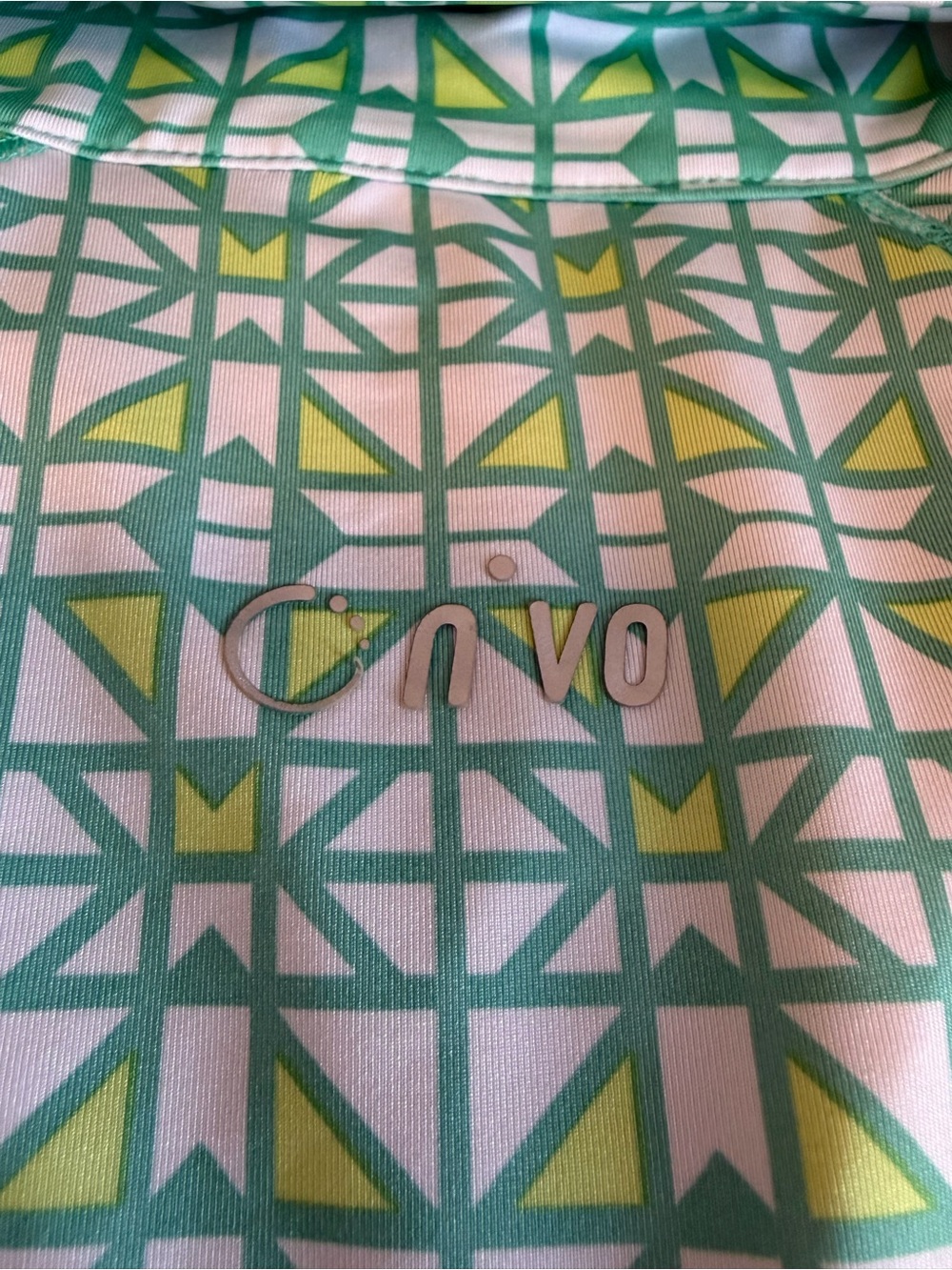 Nivo Sleeveless Green Geometric Golf Polo | Size L - Picture 8 of 8